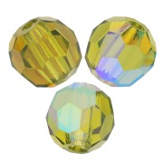 Perles rondes facettées Preciosa - Round Bead 3 mm - Olivine AB x20|raw }}