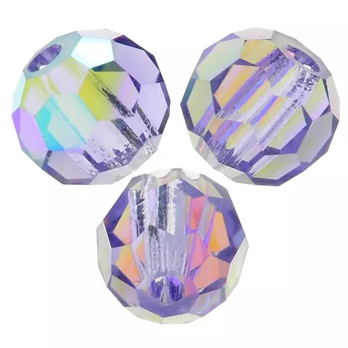 Perles rondes facettées Preciosa - Round Bead 3 mm - Tanzanite AB x20