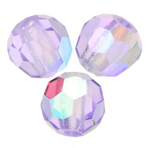 Perles rondes facettées Preciosa - Round Bead 3 mm - Violet AB x20