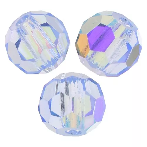 Perles rondes facettées Preciosa - Round Bead 3 mm - Light Sapphire AB x20