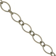 Chaîne maille fantaisie anneaux alternés (1x1) 5 mm - Bronze x1m