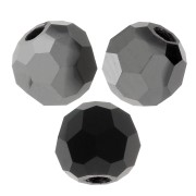 Perles rondes facettées Preciosa - Round Bead 3 mm - Jet Hematite Half x20|raw }}