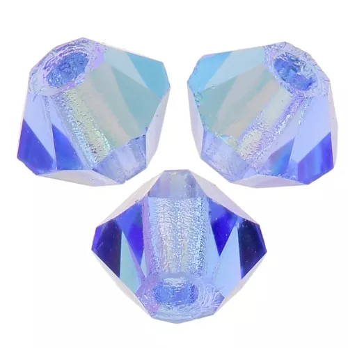 Perles toupies Preciosa - Rondelle Bead 3 mm - Sapphire Glitter x30