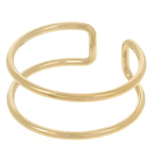 Bague double anneau réglable - Taille 54 à 57 - Gold filled (or laminé) x1