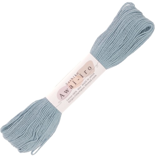 Fil à broder pour technique japonaise Sashiko - Olympus - Bleu fumé x40m