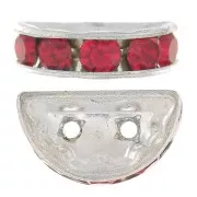 Rondelle Demi-Lune 14x8 mm argentée Light Siam x1