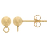 Clous d'oreilles boule 4 mm - anneau perpendiculaire - Gold filled (or laminé)  x2|raw }}