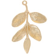 Pendentif feuilles 31 mm Doré à l'or fin x1|raw }}
