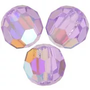 Perles rondes facettées Preciosa - Round Bead 4 mm - Violet AB x20