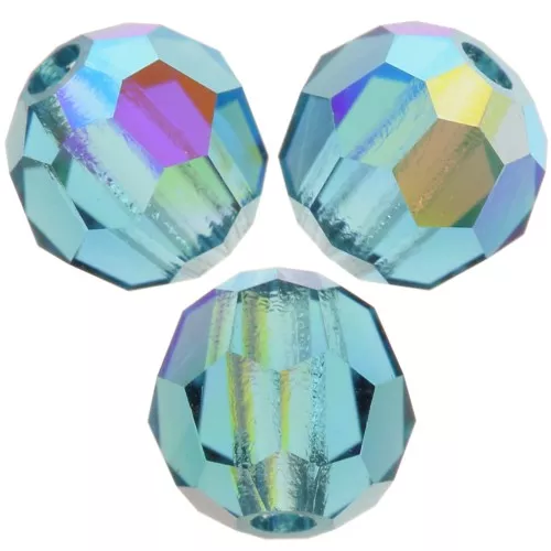 Perles rondes facettées Preciosa - Round Bead 4 mm - Indicolite AB x20
