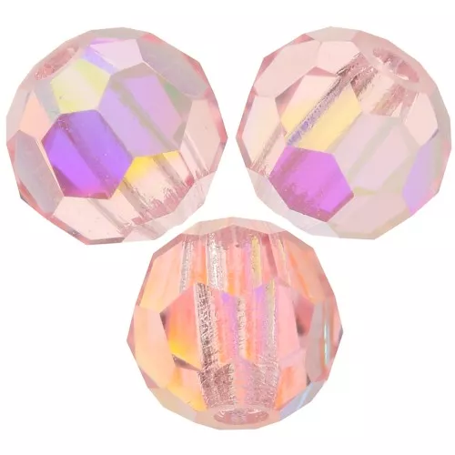 Perles rondes facettées Preciosa - Round Bead 4 mm - Light Rose AB x20
