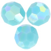 Perles rondes facettées Preciosa - Round Bead 4 mm - Turquoise AB x20