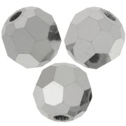 Perles rondes facettées Preciosa - Round Bead 4 mm - Jet Hematite Full x20