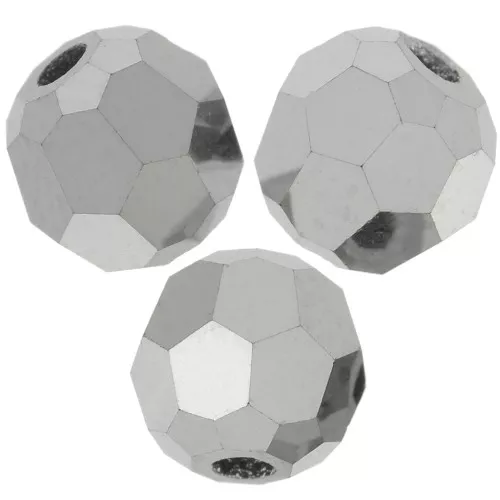 Perles rondes facettées Preciosa - Round Bead 4 mm - Jet Hematite Full x20
