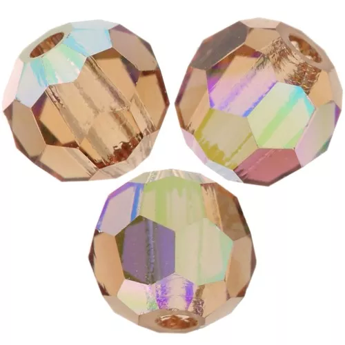 Perles rondes facettées Preciosa - Round Bead 4 mm - Light Colorado Topaz AB x20