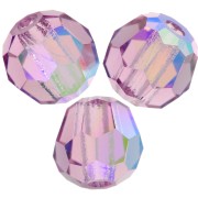 Perles rondes facettées Preciosa - Round Bead 4 mm - Light Amethyst AB x20