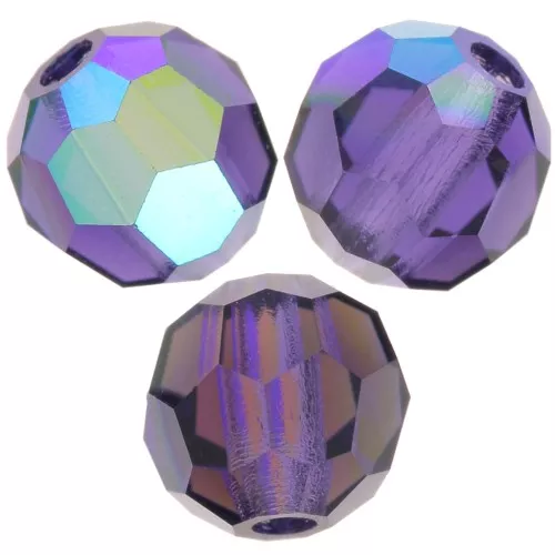 Perles rondes facettées Preciosa - Round Bead 4 mm - Deep Tanzanite AB x20