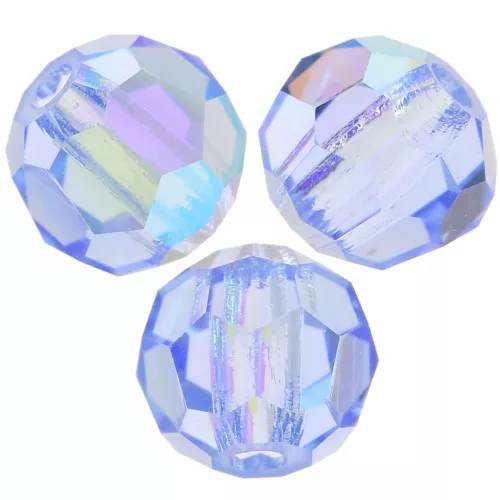 Perles rondes facettées Preciosa - Round Bead 4 mm - Light Sapphire AB x20