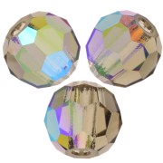 Perles rondes facettées Preciosa - Round Bead 4 mm - Black Diamond AB x20