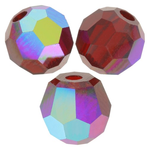 Perles rondes facettées Preciosa - Round Bead 4 mm - Siam AB x20