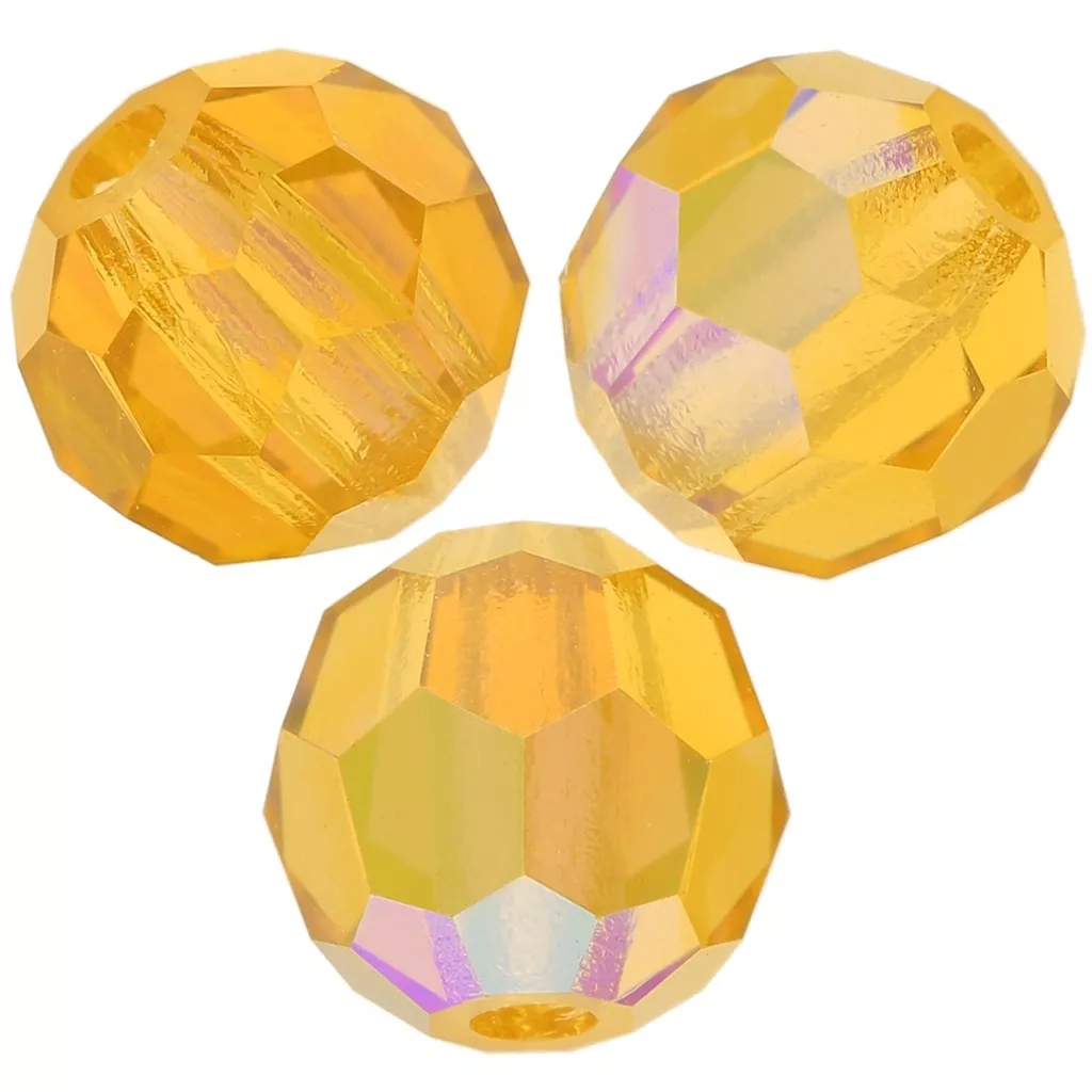 20 Perles Facettées De Bohême Topaze AB 8 Mm - Marque Preciosa - Neuf - Fabriqué En France