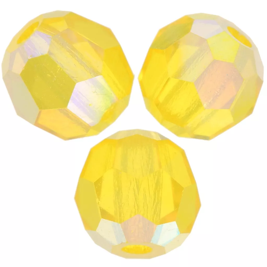 25 Perles Facettes De Bohême En Citrine - Diamètre 6 Mm - Qualité AB - Fabriqué En France