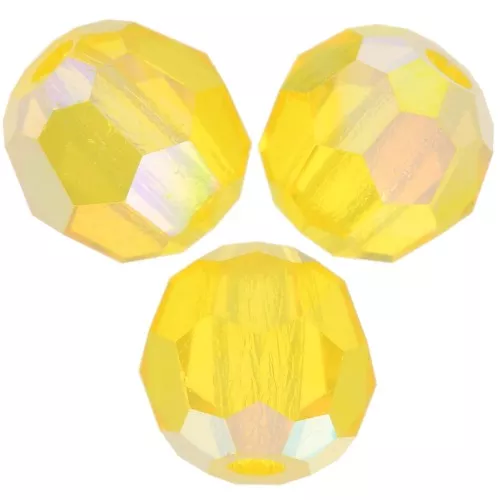 Perles rondes facettées Preciosa - Round Bead 4 mm - Citrine AB x20