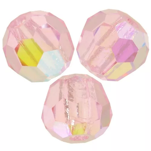 Perles rondes facettées Preciosa - Round Bead 4 mm - Pink Sapphire AB x20