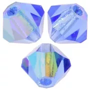 Perles toupies Preciosa - Rondelle Bead 4 mm - Sapphire Glitter x30