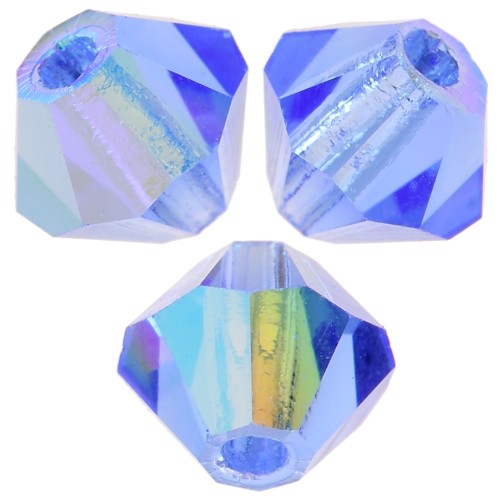 Perles toupies Preciosa - Rondelle Bead 4 mm - Sapphire Glitter x30