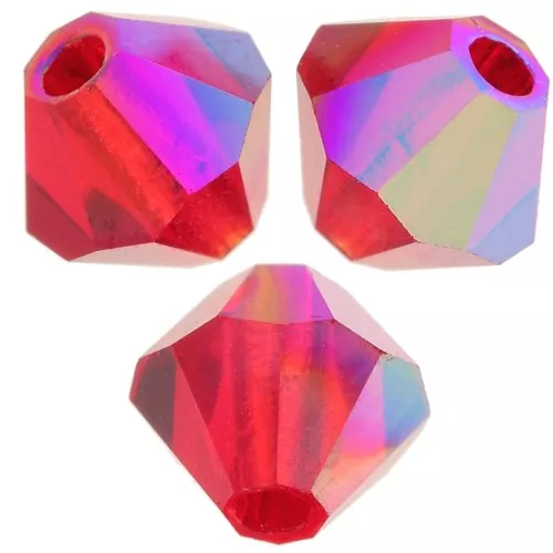 Perles toupies Preciosa - Rondelle Bead 4 mm - Light Siam Glitter x30