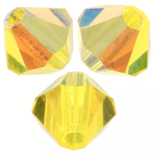 Perles toupies Preciosa - Rondelle Bead 4 mm - Citrine Glitter x30
