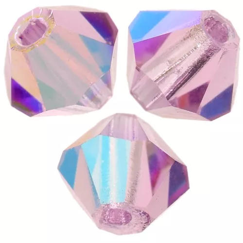 Perles toupies Preciosa - Rondelle Bead 4 mm - Light Amethyst Glitter x30