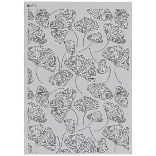 Plaque de texture Moiko pour pâte polymère 97x68 mm - Motif Ginkgo x1