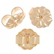 Poussoirs - Poussettes pour clous d'oreilles 6x5 mm Gold Filled (or laminé) x6