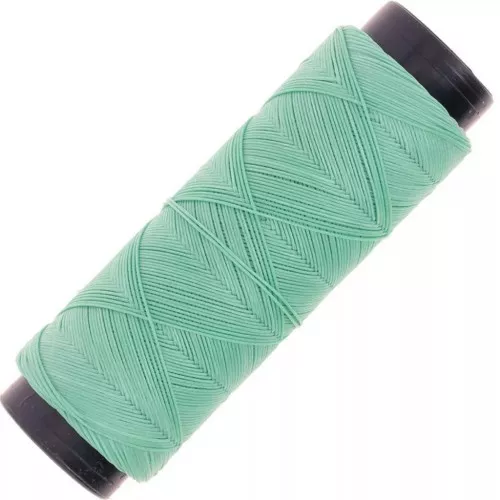 Fil plat en polyester ciré Slam Cord pour micro macramé 0.6 mm -Vert mousse x100m