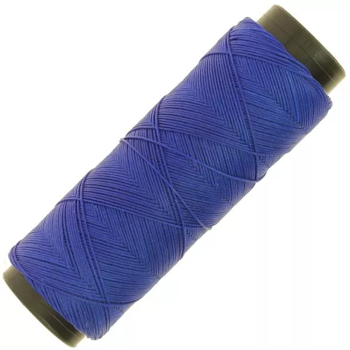 Fil plat en polyester ciré Slam Cord pour micro macramé 0.6 mm - Bleu Royal x100m