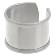 Bague avec rebord courbé à décorer 15 mm réglable - Argent 925 x1