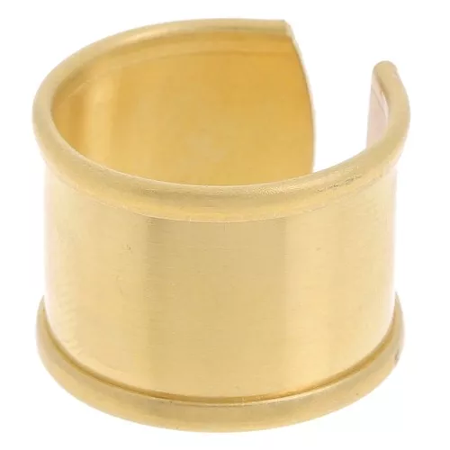 Bague réglable avec rebord courbé 15 mm - Taille 54 à 62 - Laiton Brut x1