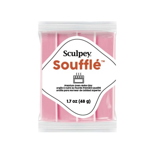 Sculpey Soufflé Polymer Clay – French Pink, 48g – Weiche Modelliermasse Mit Mattem Finish, Backofenhärtend