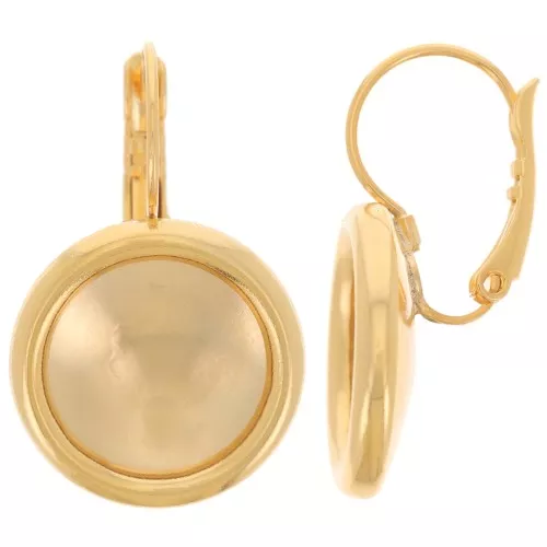 Dormeuses porte-cabochon à coller PureCrystal 1122 14 mm - Doré à l'or fin x2