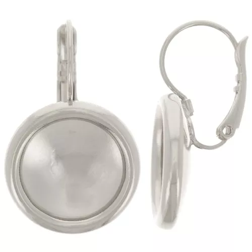 Dormeuses porte-cabochon à coller PureCrystal 1122 14 mm - Argenté x2