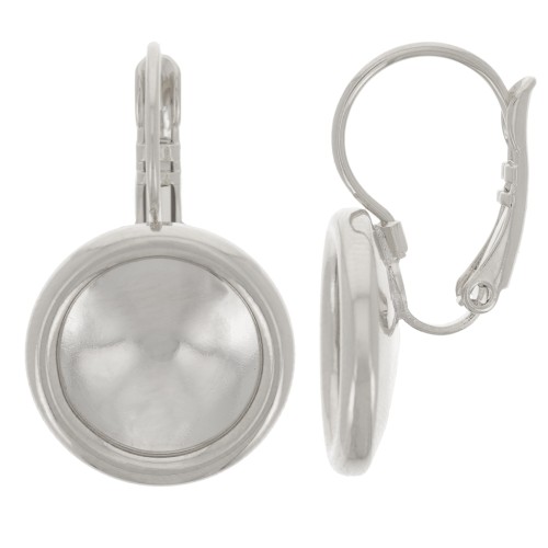 Dormeuses porte-cabochon à coller PureCrystal 1122 12 mm - Argenté x2