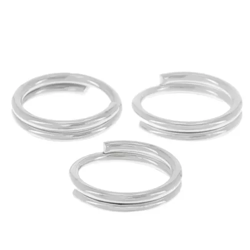 Anneaux doubles 6x0.6 mm Argenté x25