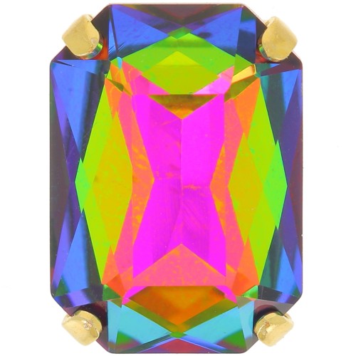 Cristal serti Aurora A4627 Octagon 14x10 mm - Doré - Crystal Vitrail Medium x1