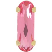 Cristal serti Aurora A4161 Long Classical Oval 15x5 mm - Doré - Rose x1
