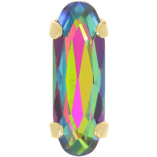 Cristal serti Aurora A4161 Long Classical Oval 15x5mm Doré Crystal Vitrail Medium