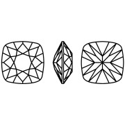 Cabochon carré Aurora A4470 12 mm - Crystal Comet Argent Light x1