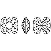 Cabochon carré Aurora A4470 12 mm - Crystal Silver Shade x1