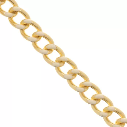Chaîne maille gourmette résine époxy 10 mm Blanc doré x1m
